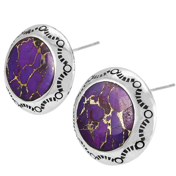 Purple Turquoise Earrings Sterling Silver E1478-C77