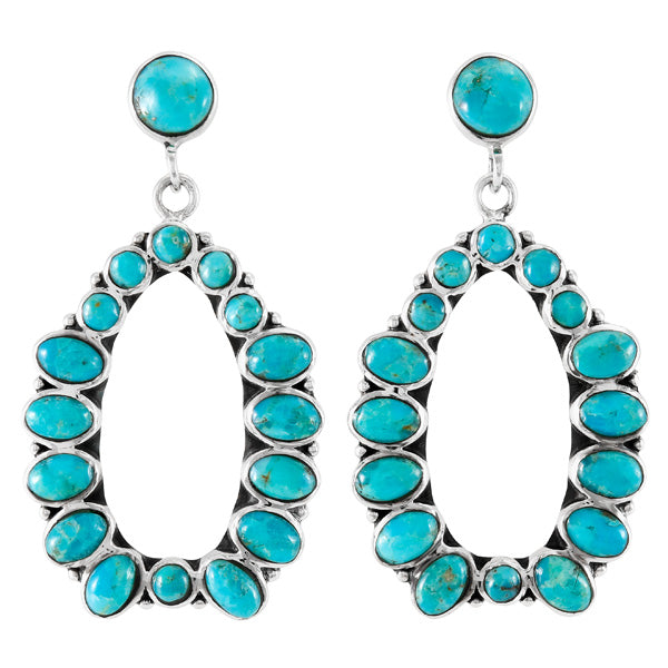 Turquoise Earrings Sterling Silver E1479-C75