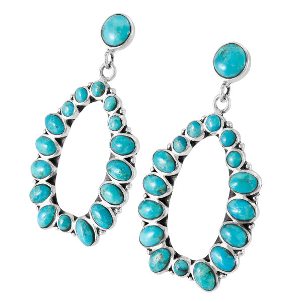 Turquoise Earrings Sterling Silver E1479-C75