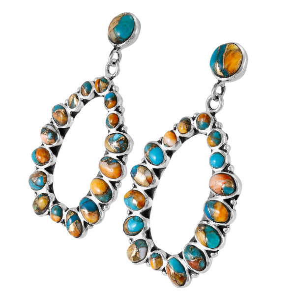 Spiny Turquoise Earrings Sterling Silver E1479-C89