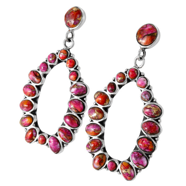 Plum Spiny Earrings Sterling Silver E1479-C92