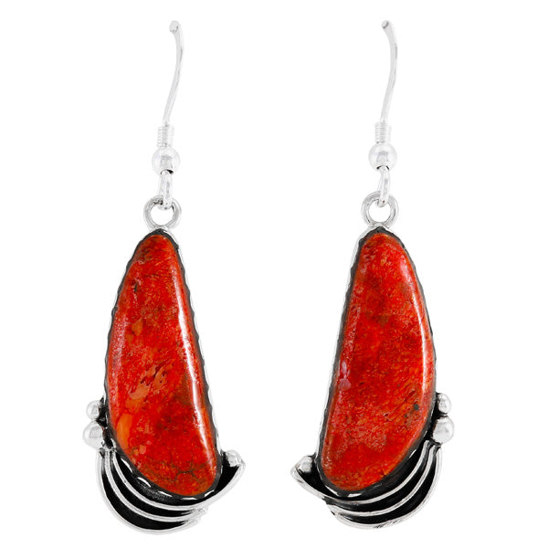 Coral Earrings Sterling Silver E1480-C74