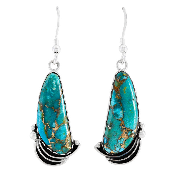 Matrix Turquoise Drop Earrings Sterling Silver E1480-C84