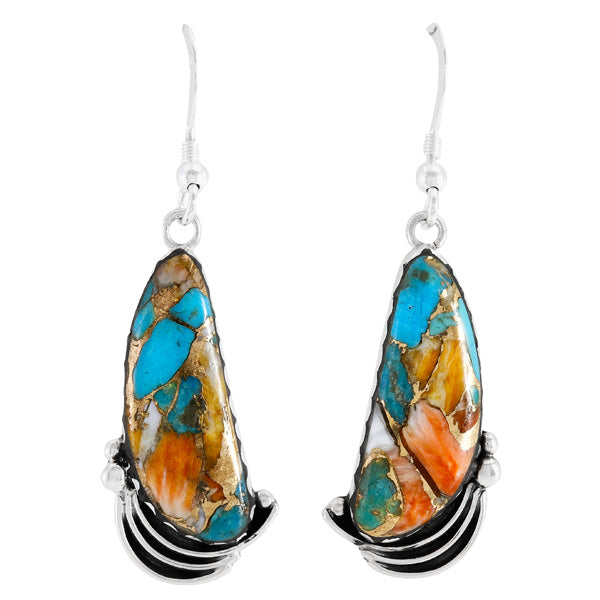 Spiny Turquoise Earrings Sterling Silver E1480-C89