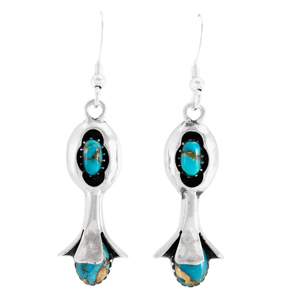Matrix Turquoise Drop Earrings Sterling Silver E1481-C84
