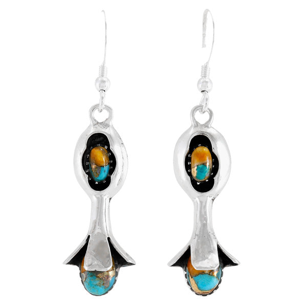 Spiny Turquoise Earrings Sterling Silver E1481-C89