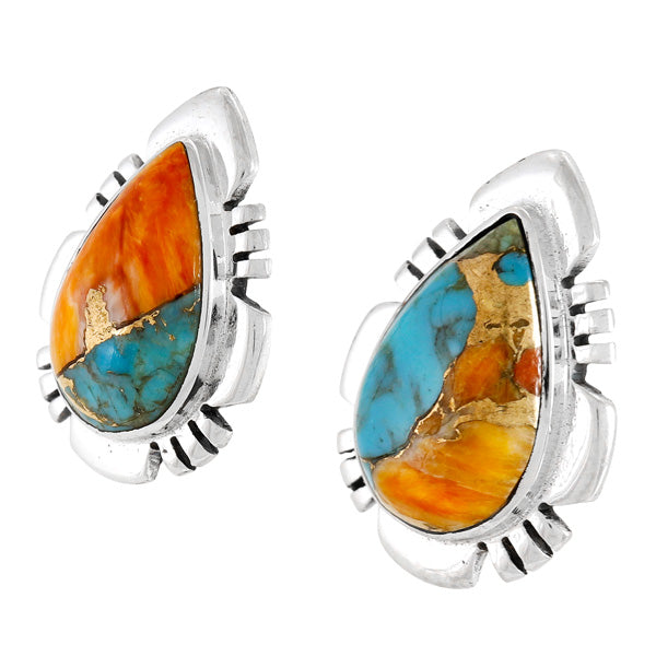 Spiny Turquoise Earrings Sterling Silver E1482-C89