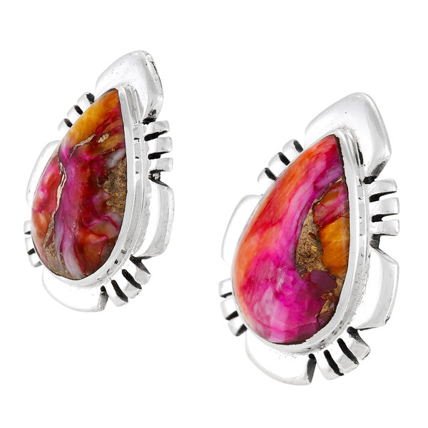 Plum Spiny Earrings Sterling Silver E1482-C92