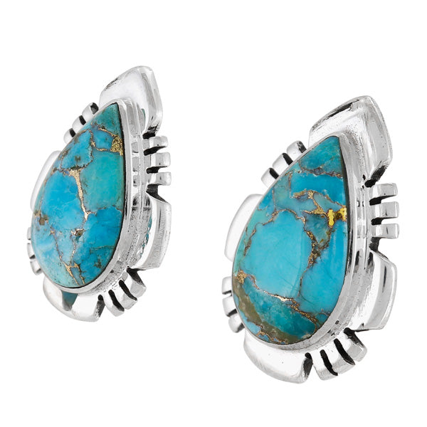 Sky Matrix Turquoise Drop Earrings Sterling Silver E1482-C94