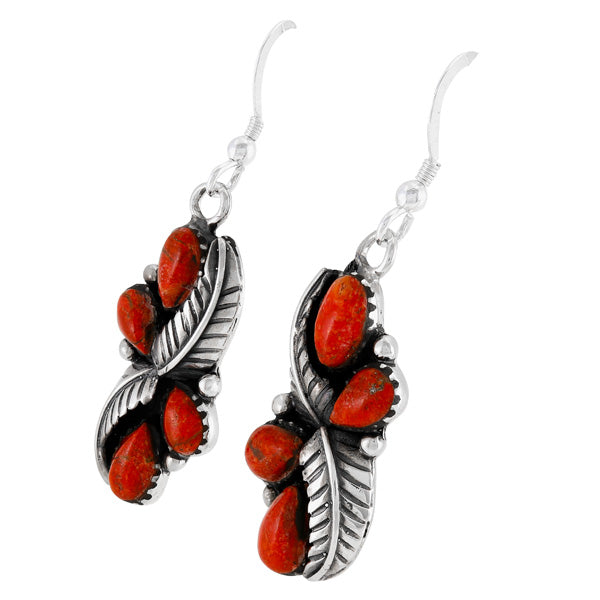 Coral Earrings Sterling Silver E1483-C74