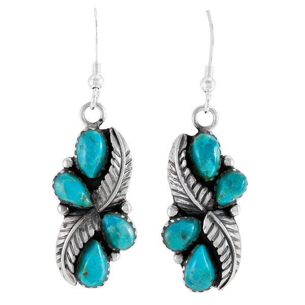 Turquoise Earrings Sterling Silver E1483-C75