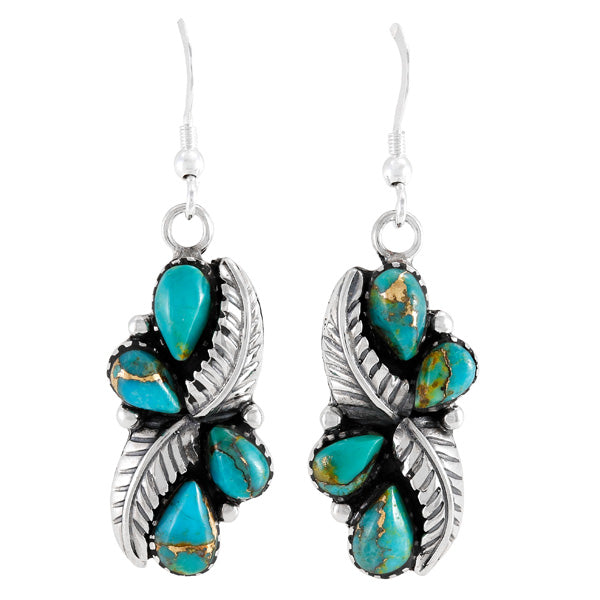 Matrix Turquoise Drop Earrings Sterling Silver E1483-C84