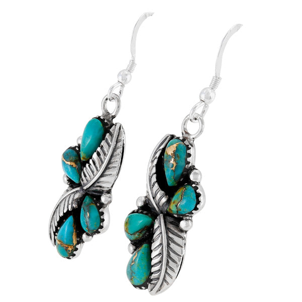 Matrix Turquoise Drop Earrings Sterling Silver E1483-C84