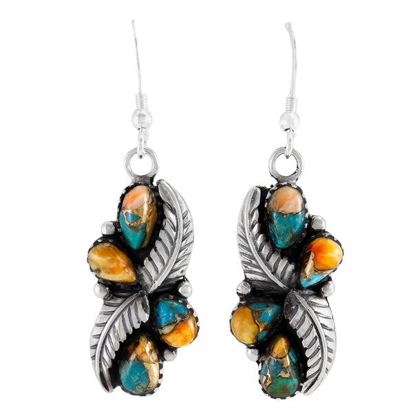 Spiny Turquoise Earrings Sterling Silver E1483-C89