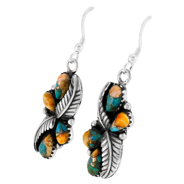 Spiny Turquoise Earrings Sterling Silver E1483-C89