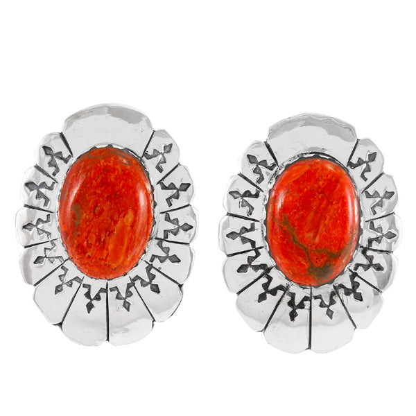 Coral Earrings Sterling Silver E1484-C74