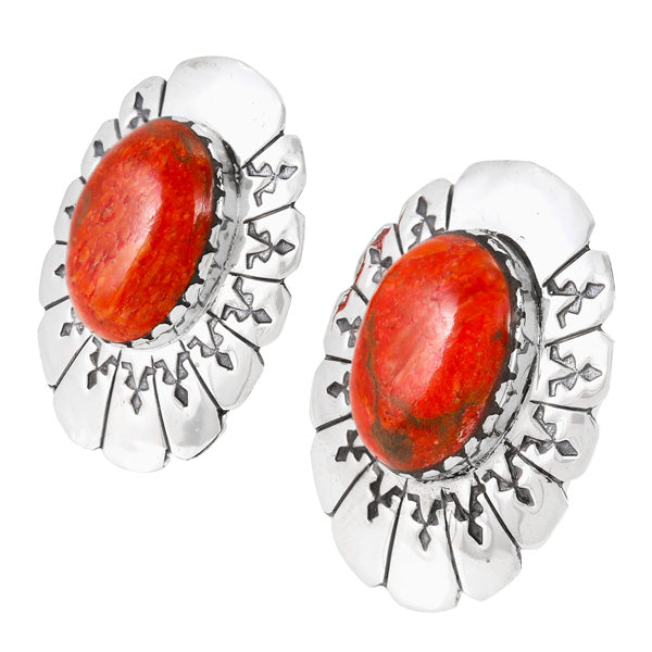 Coral Earrings Sterling Silver E1484-C74