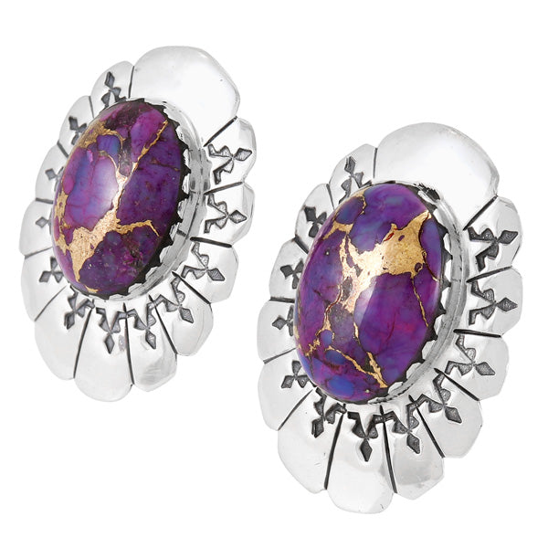 Purple Turquoise Earrings Sterling Silver E1484-C77