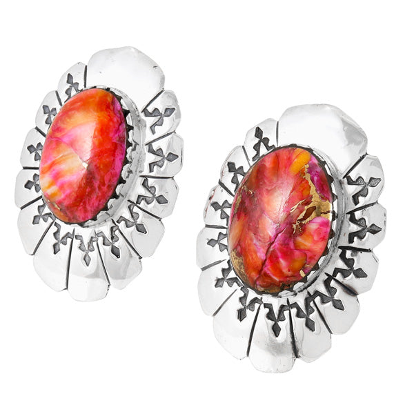 Plum Spiny Earrings Sterling Silver E1484-C92