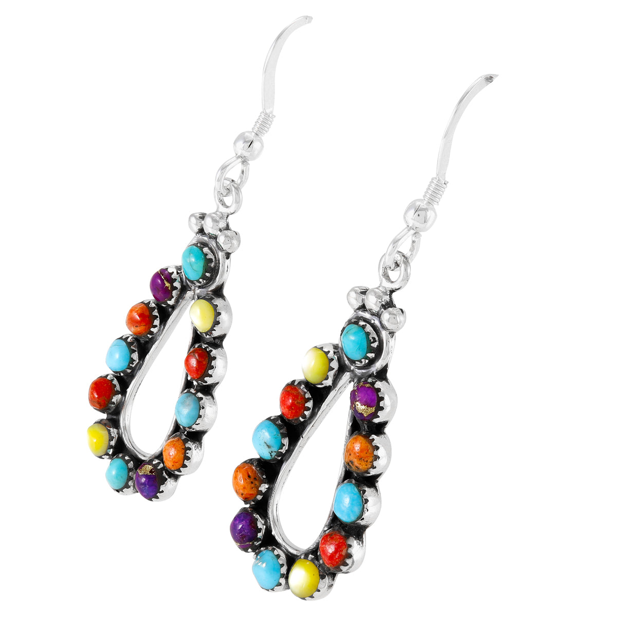 FINAL CLEARANCE - Multi Gemstone Earrings SilveryCopper™ E1486-SB-C71
