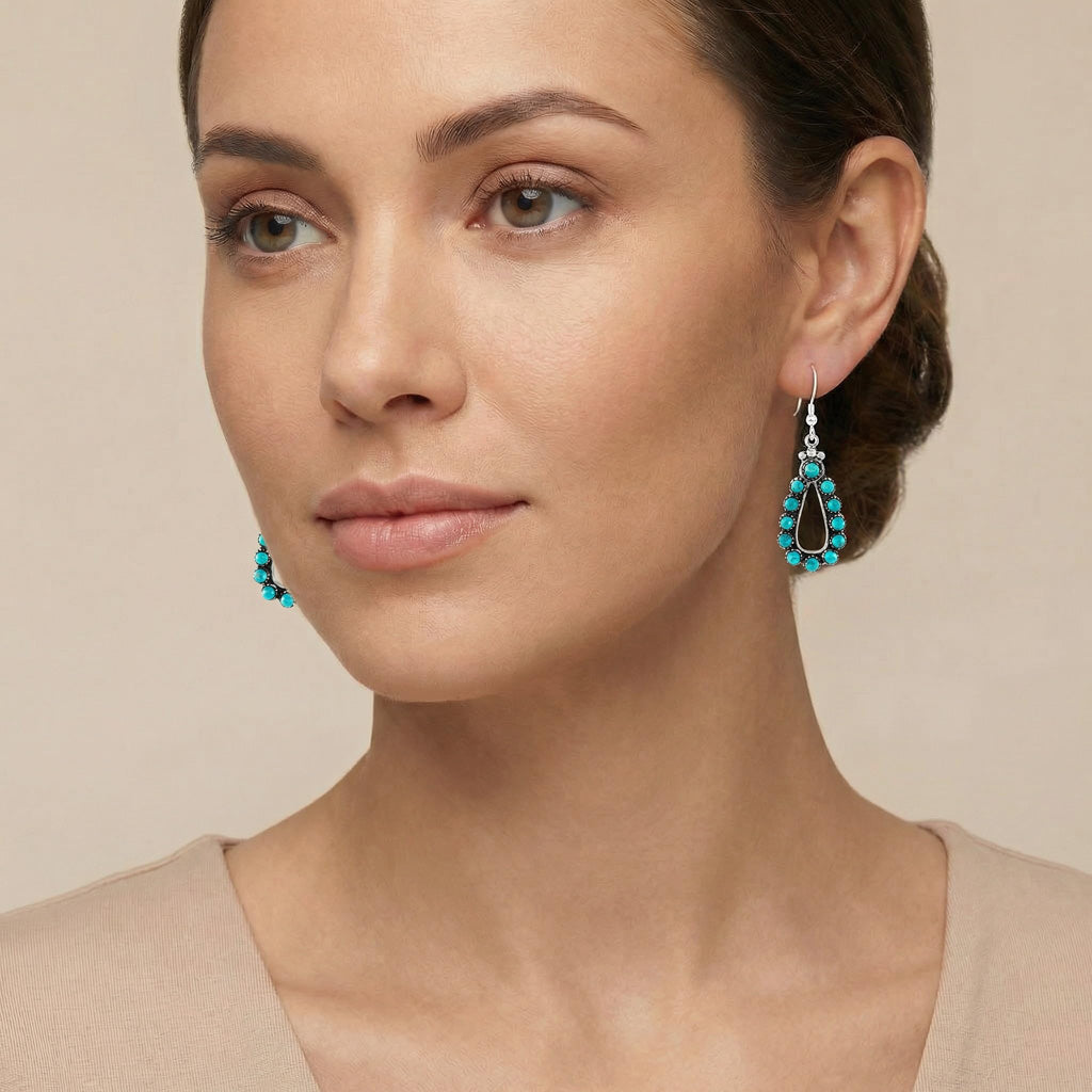 Turquoise Earrings Sterling Silver E1486-C75