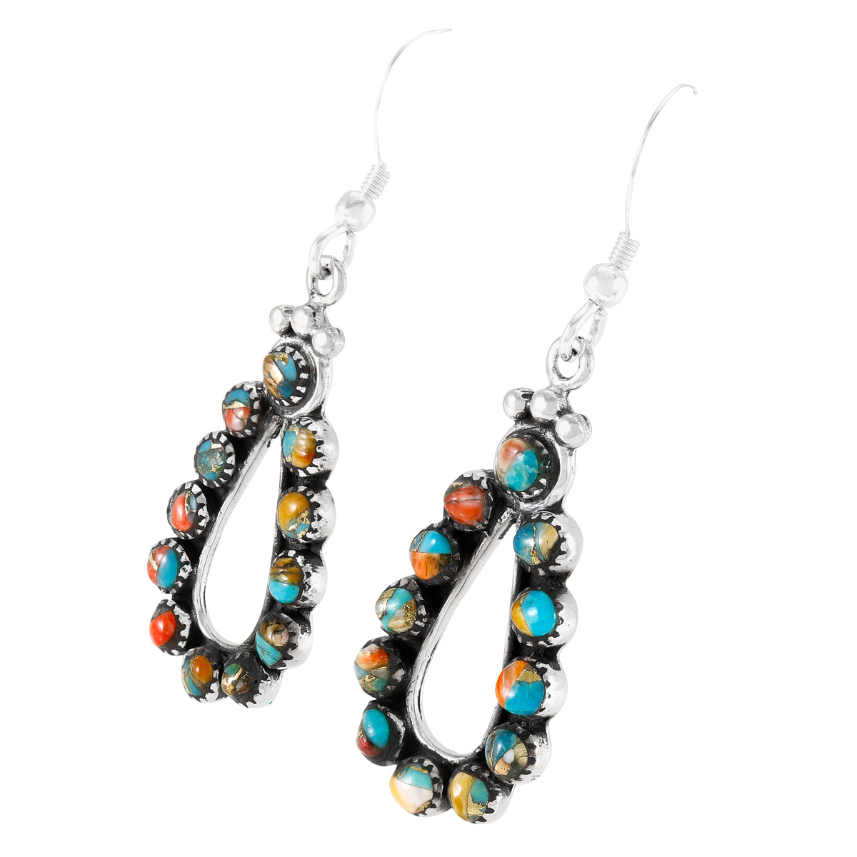 FINAL CLEARANCE - Spiny Turquoise Earrings SilveryCopper™ E1486-SB-C89