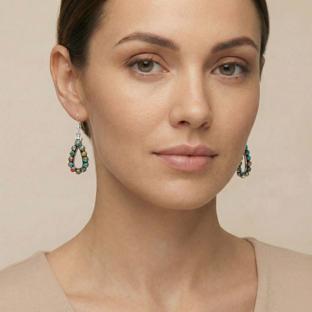 FINAL CLEARANCE - Spiny Turquoise Earrings SilveryCopper™ E1486-SB-C89