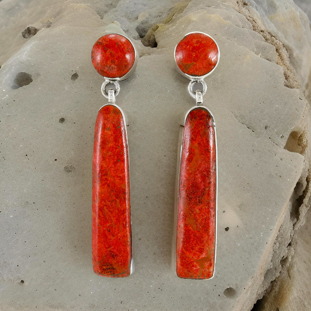 Coral Earrings Sterling Silver E1487-C74