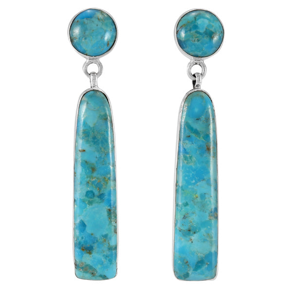 Turquoise Earrings Sterling Silver E1487-C75