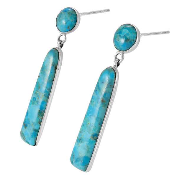 Turquoise Earrings Sterling Silver E1487-C75