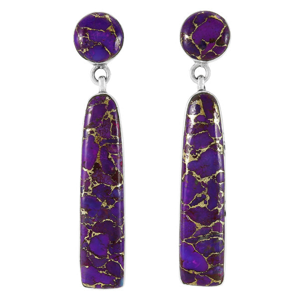 Purple Turquoise Earrings Sterling Silver E1487-C77