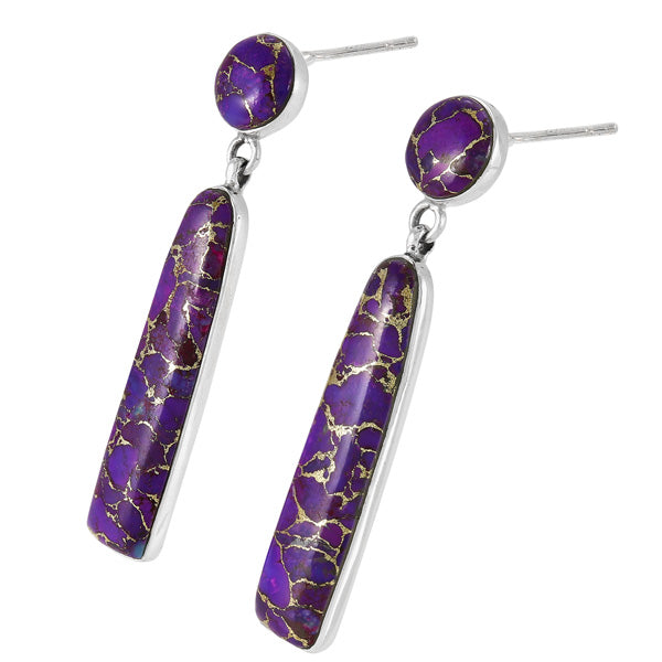 Purple Turquoise Earrings Sterling Silver E1487-C77