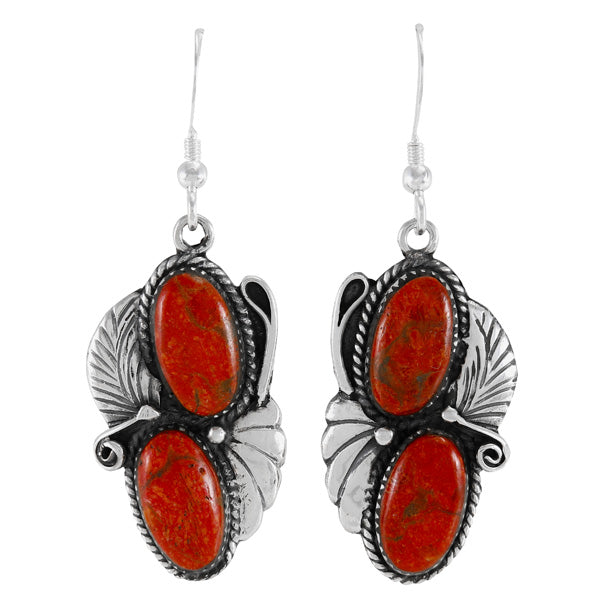 Coral Earrings Sterling Silver E1488-C74