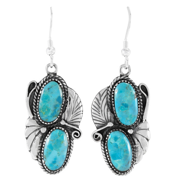 Turquoise Earrings Sterling Silver E1488-C75