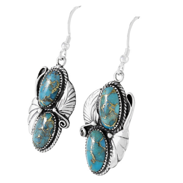 Matrix Turquoise Earrings Sterling Silver E1488-C84