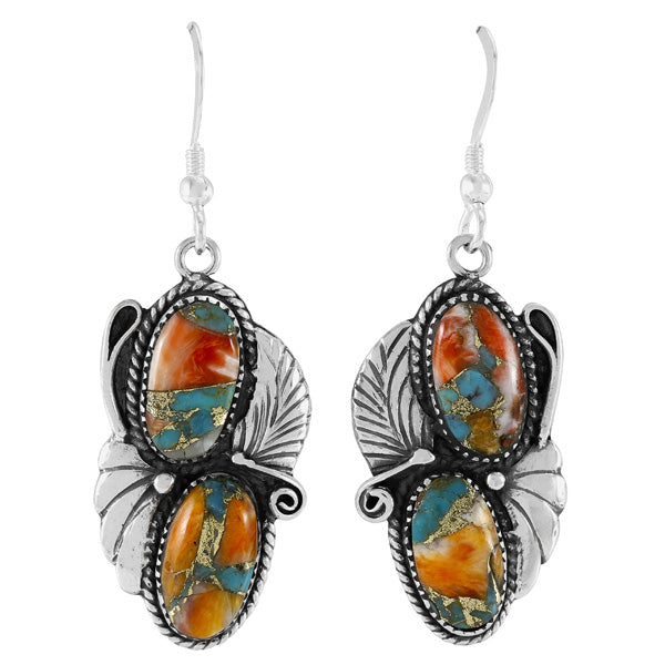 Spiny Turquoise Earrings Sterling Silver E1488-C89