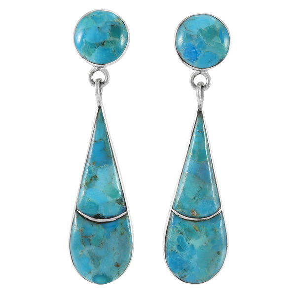 Turquoise Earrings Sterling Silver E1489-C75