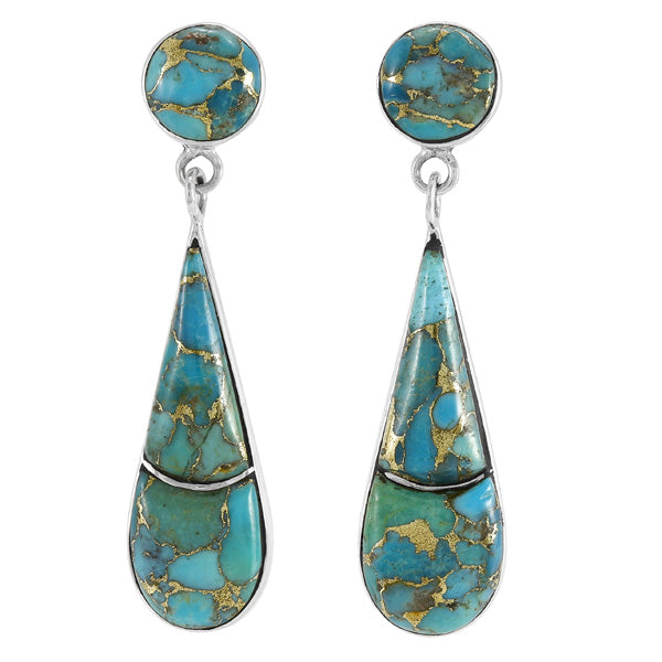 Matrix Turquoise Earrings Sterling Silver E1489-C84