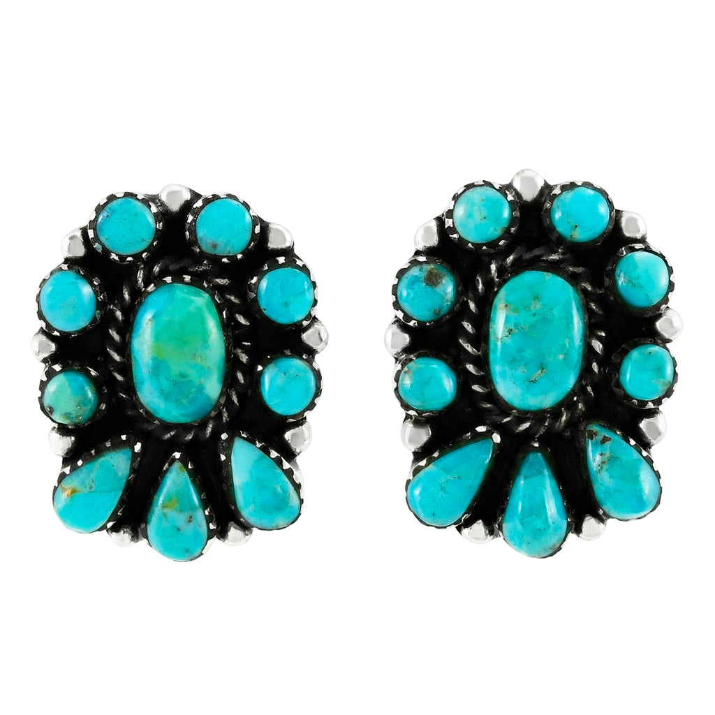 Turquoise Earrings SilverBronzé E1490-SB-C75