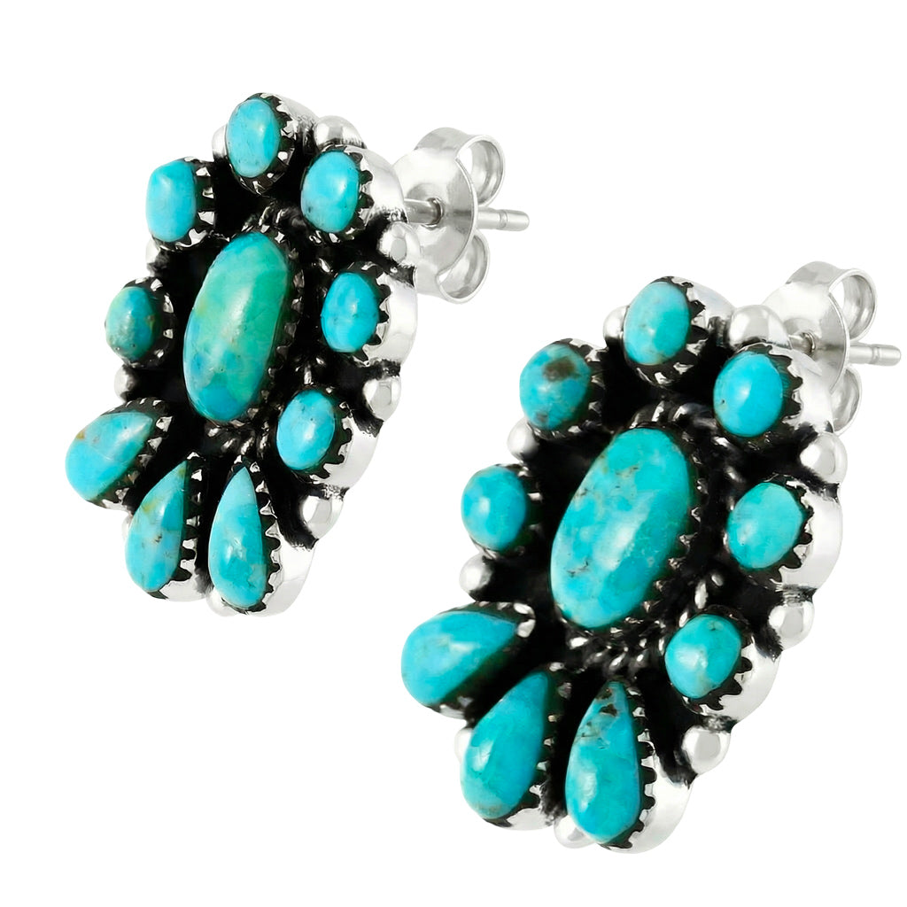 Turquoise Earrings Sterling Silver E1490-C75