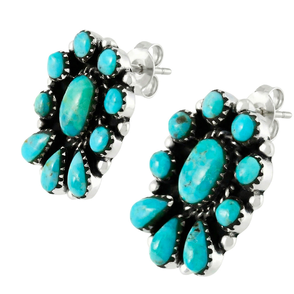 Turquoise Earrings SilverBronzé E1490-SB-C75