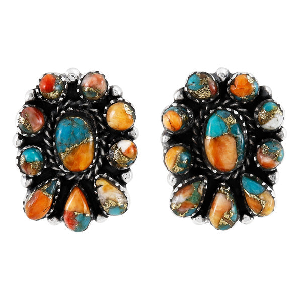 Spiny Turquoise Earrings Sterling Silver E1490-C89