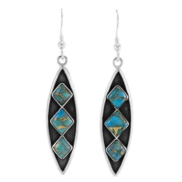 Matrix Turquoise Earrings Sterling Silver E1491-C84