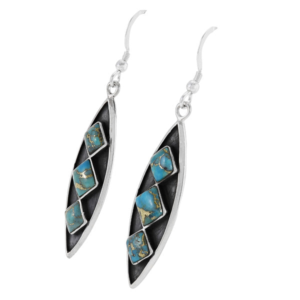 Matrix Turquoise Earrings Sterling Silver E1491-C84