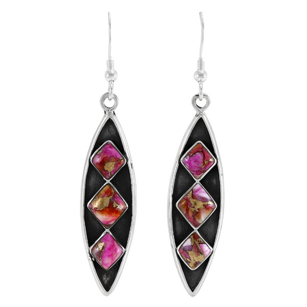 Plum Spiny Earrings Sterling Silver E1491-C92