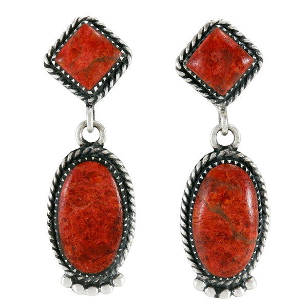 Coral Earrings Sterling Silver E1492-SM-C74