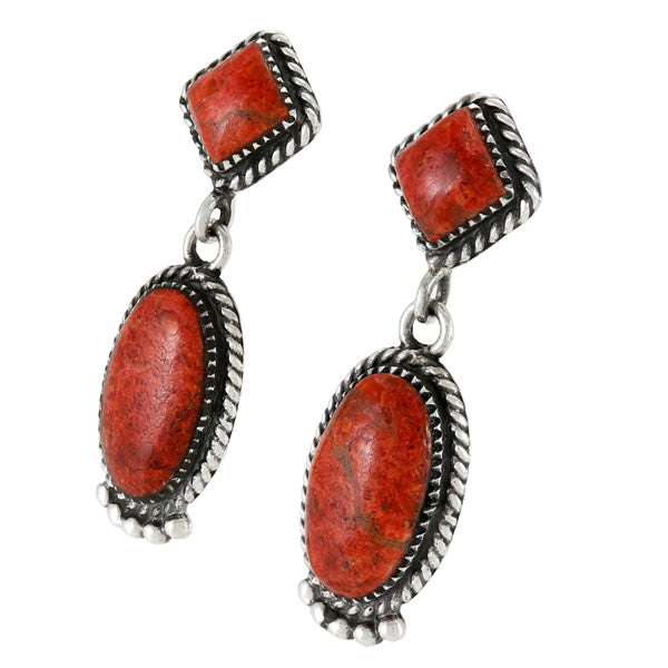 Coral Earrings Sterling Silver E1492-SM-C74