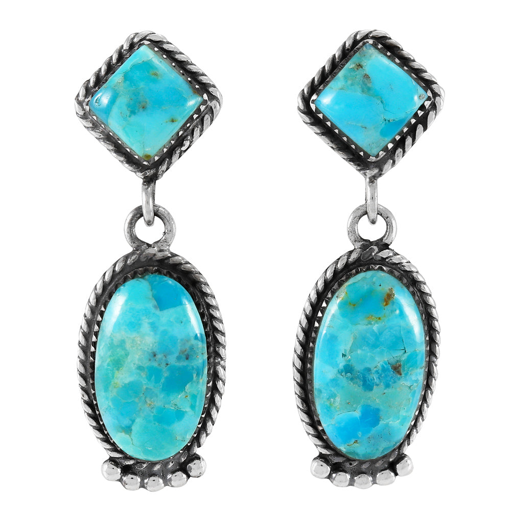Turquoise Earrings Sterling Silver E1492-SM-C75