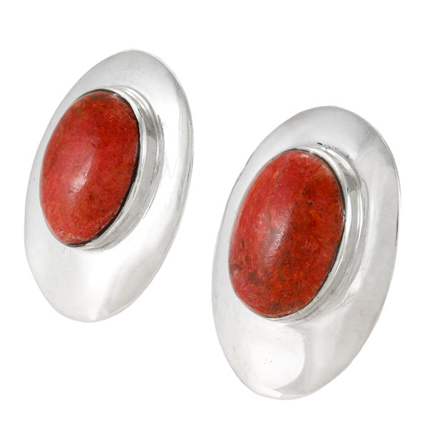 Coral Earrings Sterling Silver E1493-C74