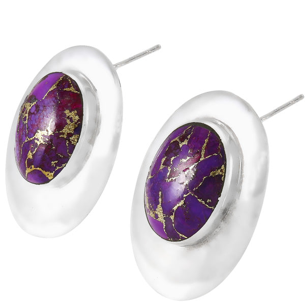 Purple Turquoise Earrings Sterling Silver E1493-C77